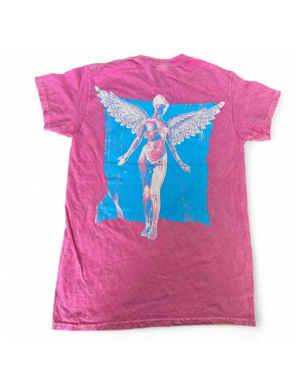 NIRVANA In Utero Pink Bleach Dye Tee - Small
